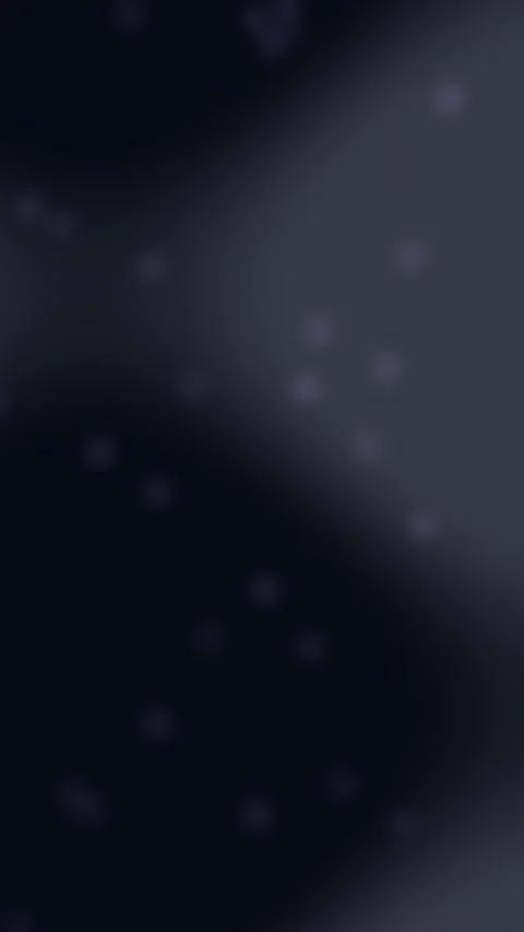 Circular shape glows amid drifting blue dots on dark abstract field Video stock 329292723