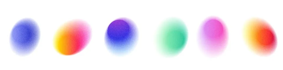 Circular shape with a holographic gradient, light noise and blur effects. F.. Stock Illustration