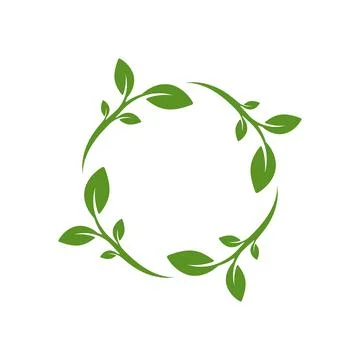 Circular shape in leafy seedlings. Vector drawing Stock Illustration