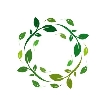 Circular shape in leafy seedlings. Vector drawing Stock Illustration
