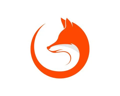 Circular shape with luxury orange fox Stock Illustration