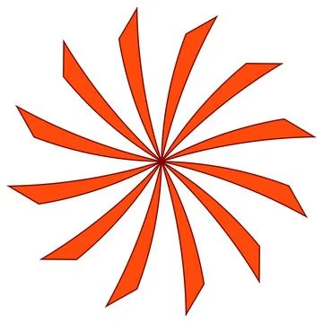 Circular shape with petals like sun or flower isolated on white. Clipart. Illustrazione stock
