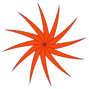 Circular shape with petals like sun or flower isolated on white. Clipart. Stock-Illustration