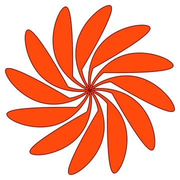 Circular shape with petals like sun or flower isolated on white. Clipart. Stock Illustration