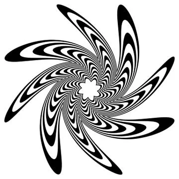 Circular shape with spiral, vortex distortion effect Stock Illustration