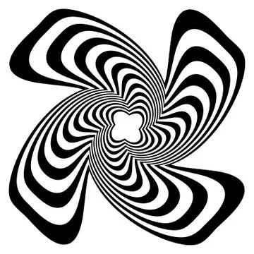 Circular shape with spiral, vortex distortion effect Stock Illustration