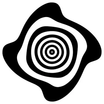 Circular shape with spiral, vortex distortion effect Stock Illustration