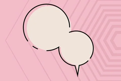 Circular Shaped Blank Speech Bubbles On Striped Colorful Background Design Stock Illustration