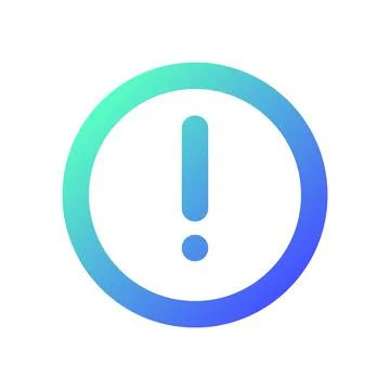 Circular shaped exclamation mark pixel perfect gradient linear ui icon Stock Illustration