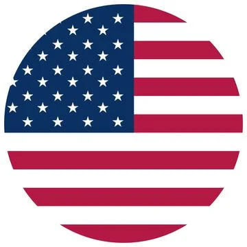 Circular shaped US flag on white background Stock Illustration
