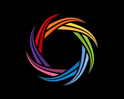 Circular sharp curve with spectrum colors Stock Illustration