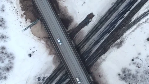 Circular shooting of the road from the drone Video stock 106473312