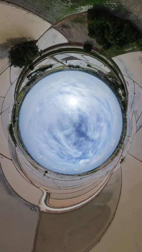 Circular sky viewed from inside a curved structure Stock Footage 345408524