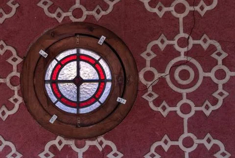 Circular skylight on arabesque background Stock Photos