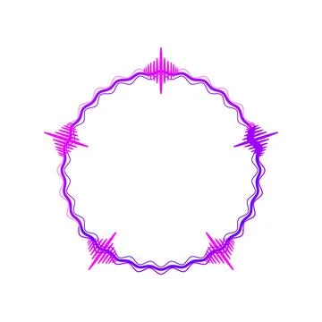 Circular sound wave pulsing equalizer visualization イラスト素材
