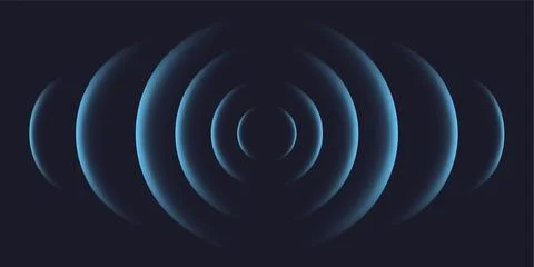 Circular sound wave. Round light effect. Signal concentric circle. Radio station 스톡 일러스트