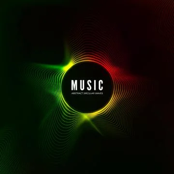 Circular sound wave visualization. abstract music background. Color structure Stock Illustration