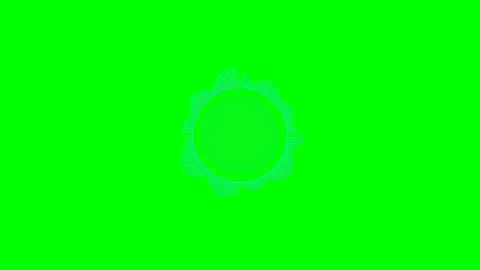 Circular sound wave visualizer graphic isolated on a bright green background Stock-Footage 341823887
