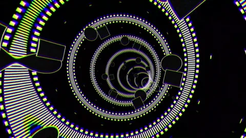 Circular, space black hole design, wormhole loop, time travel hole Stock Footage 309869617
