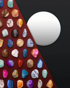 Circular Space on Gemstones Background Composition Stock Illustration