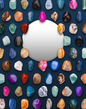 Circular Space on Gemstones Background Composition Stock Illustration