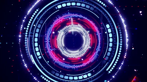 Circular spectrum analyzer futuristic loopable animation 4k (4096x2304) Stock Footage 52530640