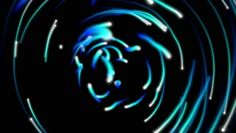 Circular Spinning particles moving round with long trails of motion Stock-Footage 139093288