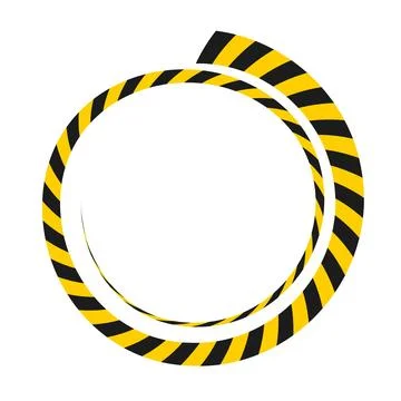 Circular spiral hazard stripes pattern with dynamic caution visual effect Stock Illustration