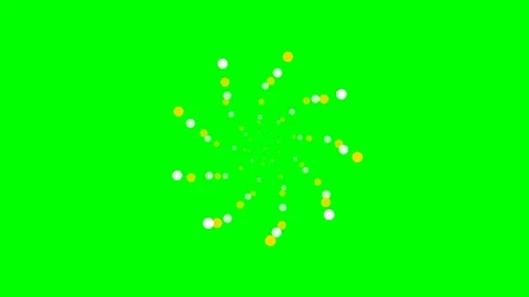 A circular spiral pattern formed by small white and yellow dots on green scre Stock Footage 340904886