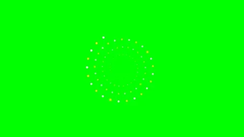 A circular spiral pattern formed by small glowing dots on a green background Stock Footage 341821171