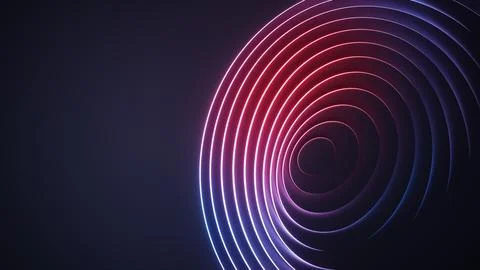 Circular spiral ring background with radiant pink blue gradient. Stock Illustration