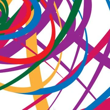 Circular spirally abstract pattern with colorful ellipses. Random circles 库存插图