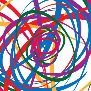 Circular spirally abstract pattern with colorful ellipses. Random circles Illustrazione stock