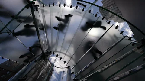 Circular staircase with people Video stock 27864852