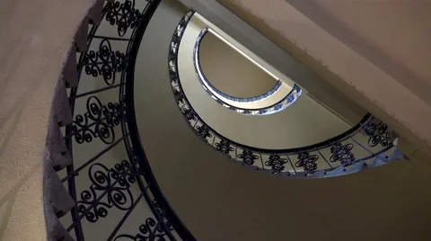 The circular staircase. Spans. 4K. Stock Footage 55860672