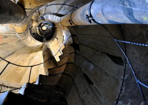 Circular stairs in temple. Stock Photos