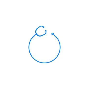 Circular stethoscope drawing used by doctors. Vector Stock Illustration