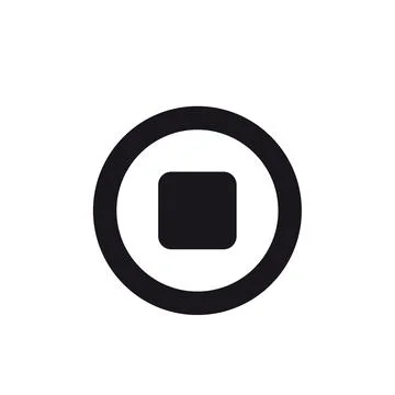 Circular stop button on a white background with copy space Stock Illustration