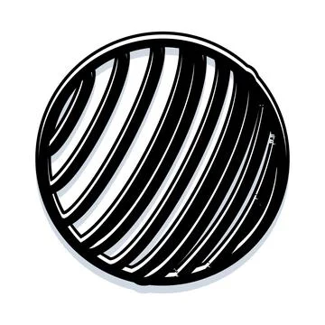 Circular striped pattern graphic representing global connection Illustrazione stock