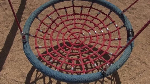 Circular swing ride made of ropes Stock Footage 318963614