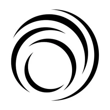Circular swirl Abstract geometric vortex logo design vector element Illustrazione stock