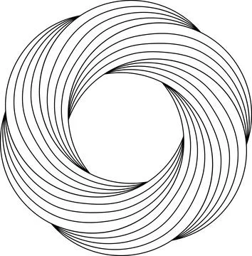 Circular swirl flower pattern swirling finer lines ring template Stock Illustration
