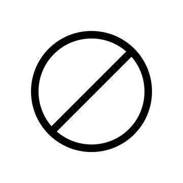 Circular Symbol with a Diagonal Line Inside for Prohibition or Restriction Stock Illustration