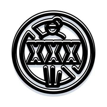 Circular symbol with geometric xxx pattern Stockillustratie