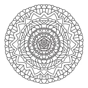 Circular symmetric ethnic pattern. Stock Illustration