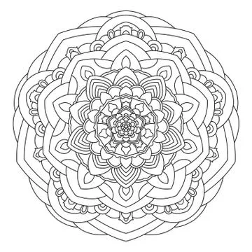 Circular symmetric ethnic pattern. Stock Illustration