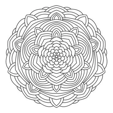 Circular symmetric ethnic pattern. Stock Illustration