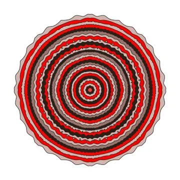 Circular symmetric pattern in red and black. The mandala in the Stock Illustration