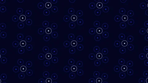 Circular symmetrical pattern in blue and black with overlapping circles 스톡 동영상 292947005