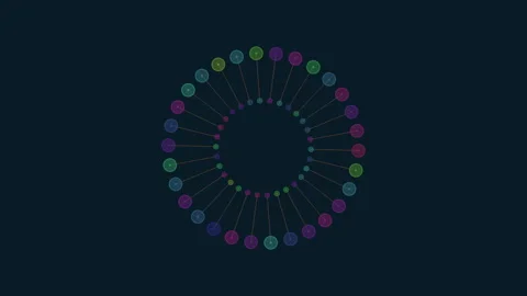 Circular symmetry colorful dots pattern in harmony 스톡 동영상 311599766